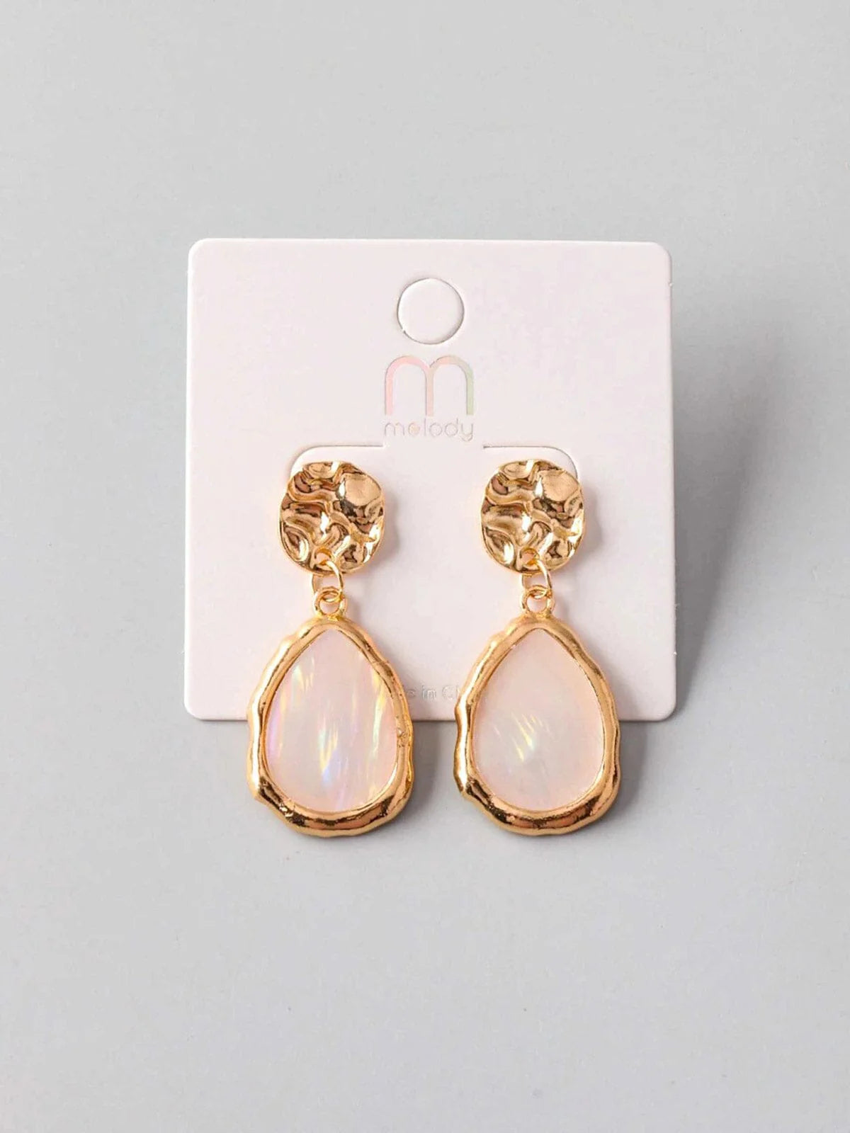 Gilded Marble Drop Earrings