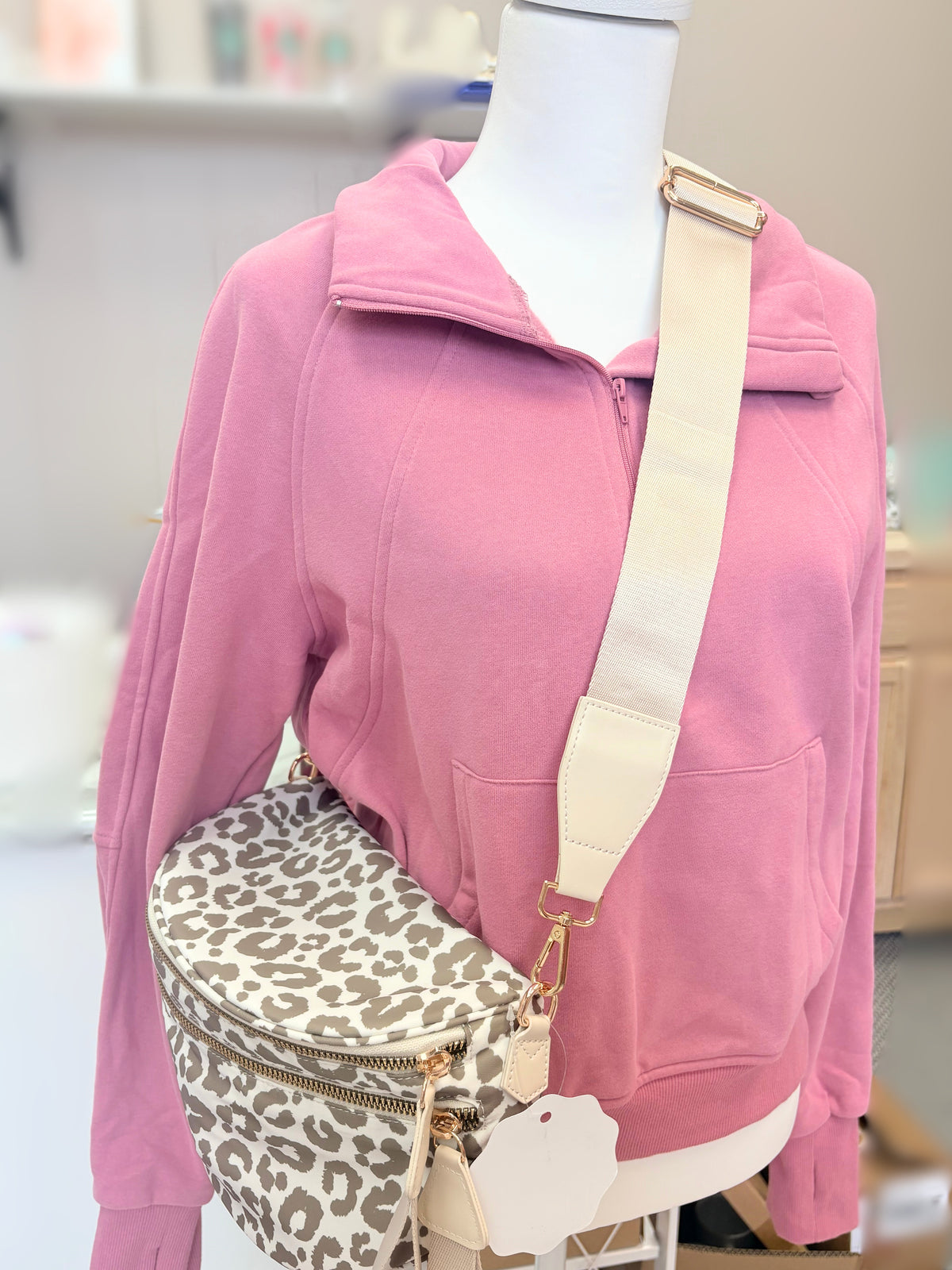 Farah Sand Leopard Belt Bag