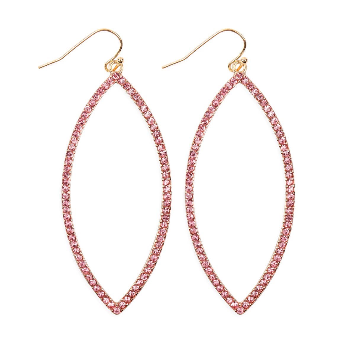 Open Marquise Rhinestone Drop Earrings – Elegant Statement Hoops