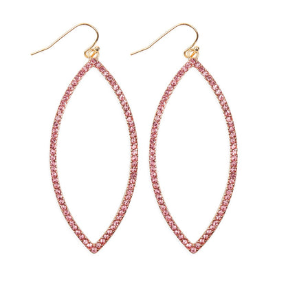 Open Marquise Rhinestone Drop Earrings – Elegant Statement Hoops