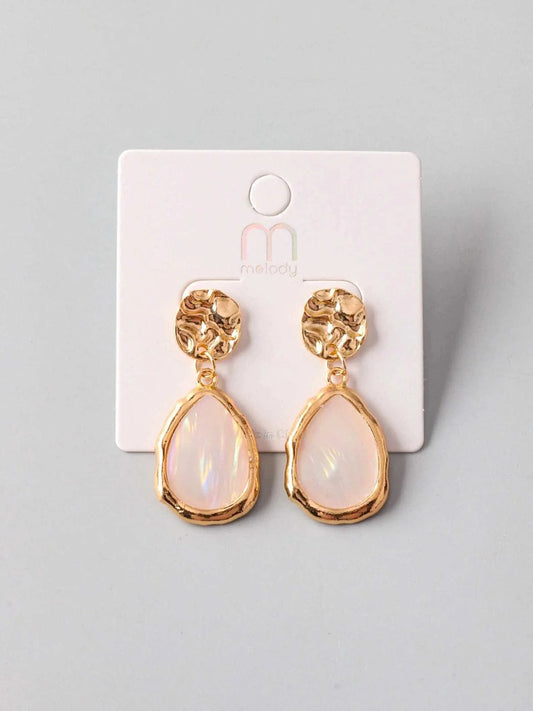 Gilded Marble Drop Earrings
