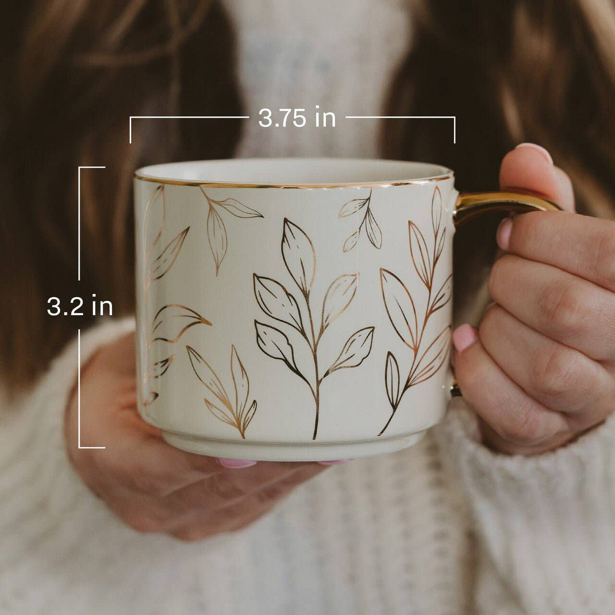 Floral Mom Coffee Mug – Gold Handle Mother’s Day Gift | Cute Mom Mug