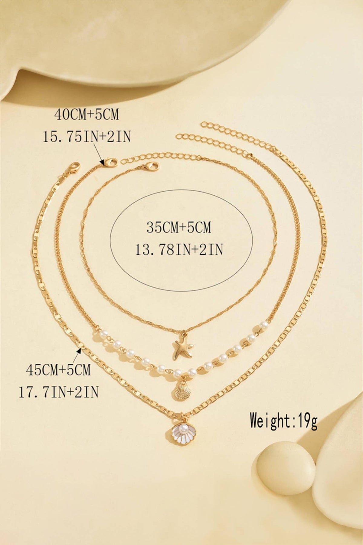 Golden Tide Layered Necklace | Triple Layer Gold Beach Necklace
