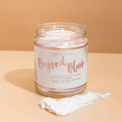 Beyond Blush Highlighting Body Butter close-up — rose gold glow moisturizer for women by The PS Collective
