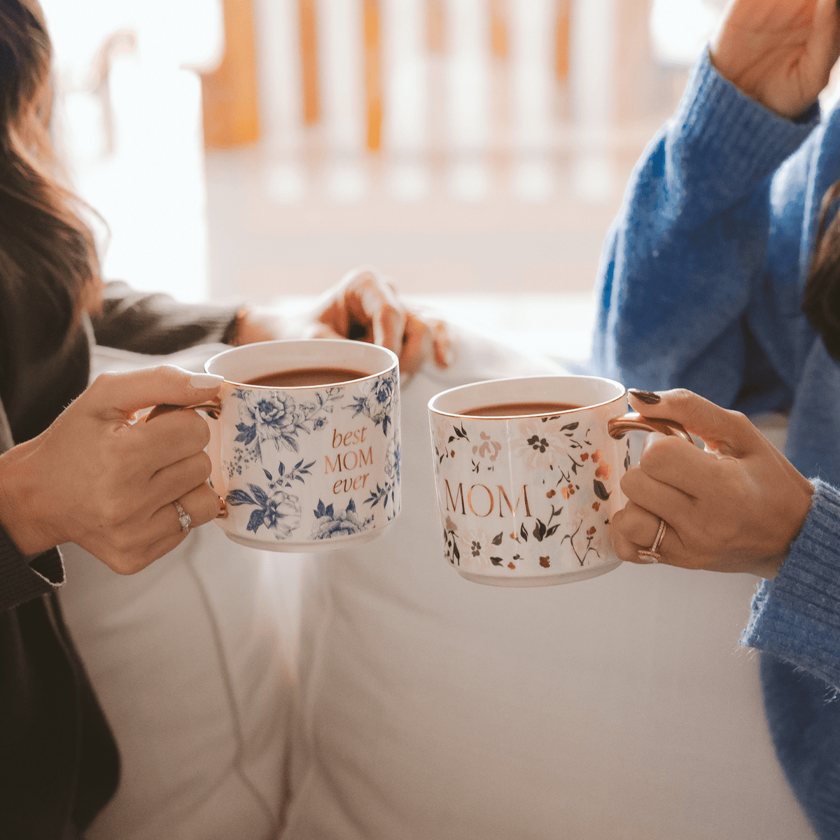 Floral Mom Coffee Mug – Gold Handle Mother’s Day Gift | Cute Mom Mug