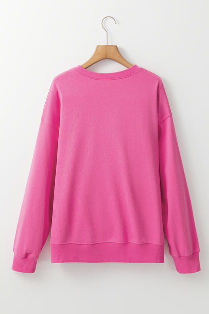 Floral MAMA Embroidered Sweatshirt – Rose Pink Cozy Pullover