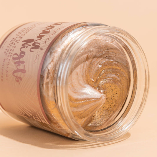 The PS Collective Havana Nights Bronze Body Butter by Caprice & Co — shimmering bronze whipped body butter in glass jar